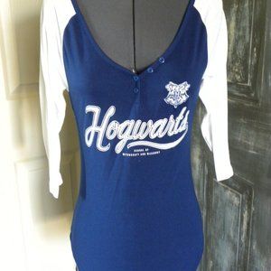 Blue/White 3/4 Sleeve Hogwarts Tee